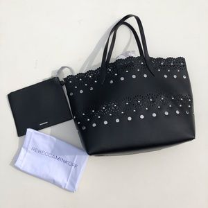 NEW Rebecca Minkoff Leather Cutout Structured Tote